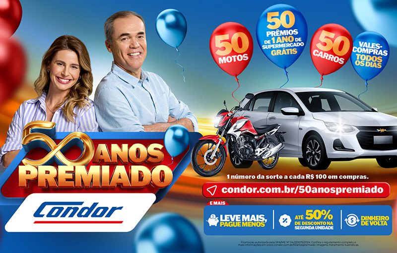 Condor lança campanha de ofertas para comemorar os 50 anos da rede | JValério